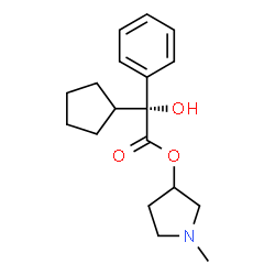 ChemSpider 2D Image | 1-Methyl-3-pyrrolidinyl (2R)-cyclopentyl(hydroxy)phenylacetate | C18H25NO3