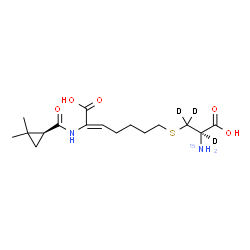 ChemSpider 2D Image | (2Z)-7-{[(2R)-2-(~15~N)Amino-2-carboxy(~2~H_3_)ethyl]sulfanyl}-2-({[(1S)-2,2-dimethylcyclopropyl]carbonyl}amino)-2-heptenoic acid | C16H23D3N15NO5S