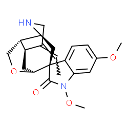ChemSpider 2D Image | (1'S,3S,4'S,7'E,8'S,9'S)-7'-Ethylidene-1,6-dimethoxyspiro[indole-3,2'-[11]oxa[5]azatricyclo[6.3.1.0~4,9~]dodecan]-2(1H)-one | C21H26N2O4