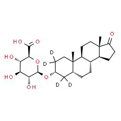 ChemSpider 2D Image | (3alpha,5beta)-17-Oxo(2,2,4,4-~2~H_4_)androstan-3-yl beta-D-glucopyranosiduronic acid | C25H34D4O8