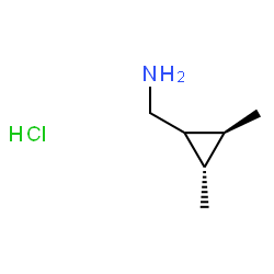 ChemSpider 2D Image | 1-[(2S,3S)-2,3-Dimethylcyclopropyl]methanamine hydrochloride (1:1) | C6H14ClN