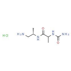 ChemSpider 2D Image | N-[(2S)-1-Amino-2-propanyl]-N~2~-carbamoylalaninamide hydrochloride (1:1) | C7H17ClN4O2