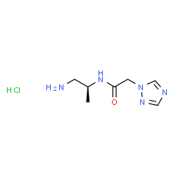 ChemSpider 2D Image | N-[(2S)-1-Amino-2-propanyl]-2-(1H-1,2,4-triazol-1-yl)acetamide hydrochloride (1:1) | C7H14ClN5O