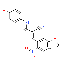 ChemSpider 2D Image | (2E)-2-Cyano-N-(4-methoxyphenyl)-3-(6-nitro-1,3-benzodioxol-5-yl)acrylamide | C18H13N3O6