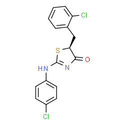 ChemSpider 2D Image | (5S)-5-(2-Chlorobenzyl)-2-[(4-chlorophenyl)amino]-1,3-thiazol-4(5H)-one | C16H12Cl2N2OS
