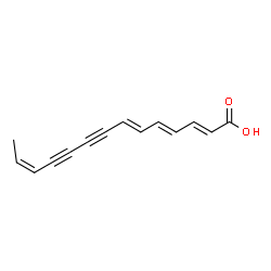 ChemSpider 2D Image | (2E,4E,6E,12Z)-2,4,6,12-Tetradecatetraene-8,10-diynoic acid | C14H12O2