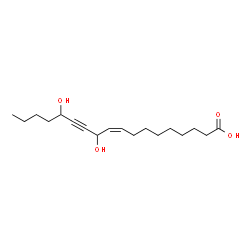 ChemSpider 2D Image | (9Z)-11,14-Dihydroxy-9-octadecen-12-ynoic acid | C18H30O4