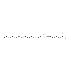 ChemSpider 2D Image | (5E,9Z)-6-Bromo-5,9-icosadienoic acid | C20H35BrO2