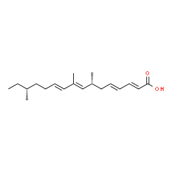 ChemSpider 2D Image | (2E,4E,7R,8E,10E,14R)-7,9,14-Trimethyl-2,4,8,10-hexadecatetraenoic acid | C19H30O2