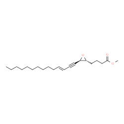 ChemSpider 2D Image | Methyl 4-{(2R,3R)-3-[(3E)-3-tetradecen-1-yn-1-yl]-2-oxiranyl}butanoate | C21H34O3