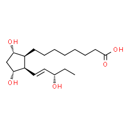 ChemSpider 2D Image | 8-{(1S,2R,3R,5S)-3,5-Dihydroxy-2-[(1E,3S)-3-hydroxy-1-penten-1-yl]cyclopentyl}octanoic acid | C18H32O5