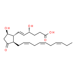 ChemSpider 2D Image | (4R,5E)-4-Hydroxy-6-{(1R,2R,5R)-5-hydroxy-3-oxo-2-[(2Z,5Z,8Z)-2,5,8-undecatrien-1-yl]cyclopentyl}-5-hexenoic acid | C22H32O5