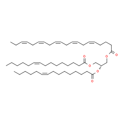 ChemSpider 2D Image | (2R)-2,3-Bis[(9Z)-9-pentadecenoyloxy]propyl (5Z,8Z,11Z,14Z,17Z)-5,8,11,14,17-icosapentaenoate | C53H88O6