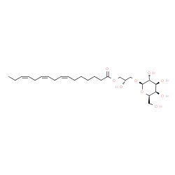 ChemSpider 2D Image | (2S)-3-(beta-D-Galactopyranosyloxy)-2-hydroxypropyl (7Z,10Z,13Z)-7,10,13-hexadecatrienoate | C25H42O9