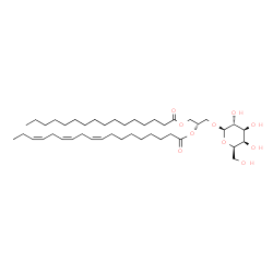 ChemSpider 2D Image | (2S)-1-(beta-D-Galactopyranosyloxy)-3-(palmitoyloxy)-2-propanyl (9Z,12Z,15Z)-9,12,15-octadecatrienoate | C43H76O10