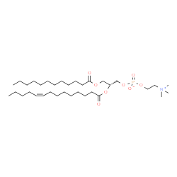 ChemSpider 2D Image | (2R)-3-(Dodecanoyloxy)-2-[(9Z)-9-tetradecenoyloxy]propyl 2-(trimethylammonio)ethyl phosphate | C34H66NO8P