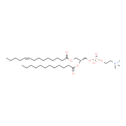 ChemSpider 2D Image | (2R)-2-(Dodecanoyloxy)-3-[(9Z)-9-tetradecenoyloxy]propyl 2-(trimethylammonio)ethyl phosphate | C34H66NO8P