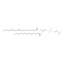 ChemSpider 2D Image | (2R)-3-[(9Z,12Z)-9,12-Heptadecadienoyloxy]-2-(tridecanoyloxy)propyl 2-(trimethylammonio)ethyl phosphate | C38H72NO8P