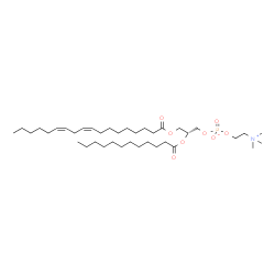 ChemSpider 2D Image | (2R)-2-(Dodecanoyloxy)-3-[(9Z,12Z)-9,12-octadecadienoyloxy]propyl 2-(trimethylammonio)ethyl phosphate | C38H72NO8P