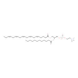 ChemSpider 2D Image | (2R)-2-(Dodecanoyloxy)-3-[(5Z,8Z,11Z,14Z,17Z)-5,8,11,14,17-icosapentaenoyloxy]propyl 2-(trimethylammonio)ethyl phosphate | C40H70NO8P