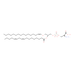 ChemSpider 2D Image | O-[{(2R)-2-[(9Z,12Z)-9,12-Heptadecadienoyloxy]-3-[(1Z)-1-hexadecen-1-yloxy]propoxy}(hydroxy)phosphoryl]-L-serine | C39H72NO9P