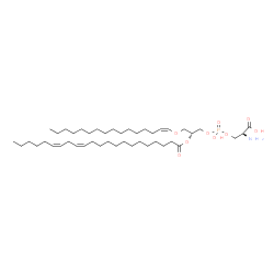 ChemSpider 2D Image | O-[{(2R)-2-[(13Z,16Z)-13,16-Docosadienoyloxy]-3-[(1Z)-1-hexadecen-1-yloxy]propoxy}(hydroxy)phosphoryl]-L-serine | C44H82NO9P