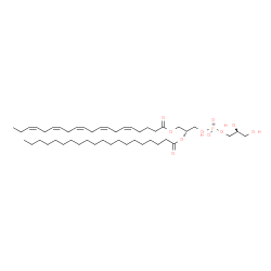 ChemSpider 2D Image | (2R)-3-({[(2S)-2,3-Dihydroxypropoxy](hydroxy)phosphoryl}oxy)-2-(icosanoyloxy)propyl (5Z,8Z,11Z,14Z,17Z)-5,8,11,14,17-icosapentaenoate | C46H81O10P