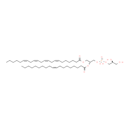 ChemSpider 2D Image | (2R)-3-({[(2S)-2,3-Dihydroxypropoxy](hydroxy)phosphoryl}oxy)-2-[(9Z)-9-nonadecenoyloxy]propyl (7Z,10Z,13Z,16Z)-7,10,13,16-docosatetraenoate | C47H83O10P
