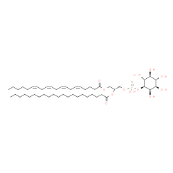 ChemSpider 2D Image | (2R)-1-[(Hydroxy{[(1S,2R,3R,4S,5S,6R)-2,3,4,5,6-pentahydroxycyclohexyl]oxy}phosphoryl)oxy]-3-[(5Z,8Z,11Z,14Z)-5,8,11,14-icosatetraenoyloxy]-2-propanyl henicosanoate | C50H89O13P
