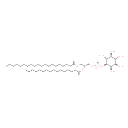 ChemSpider 2D Image | (2R)-3-[(Hydroxy{[(1S,2R,3R,4S,5S,6R)-2,3,4,5,6-pentahydroxycyclohexyl]oxy}phosphoryl)oxy]-2-(palmitoyloxy)propyl icosanoate | C45H87O13P