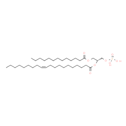 ChemSpider 2D Image | (2R)-1-(Phosphonooxy)-3-(tridecanoyloxy)-2-propanyl (11Z)-11-icosenoate | C36H69O8P