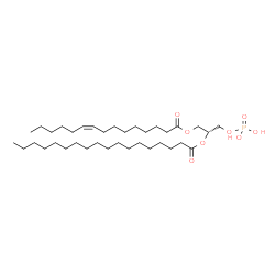 ChemSpider 2D Image | (2R)-1-[(9Z)-9-Pentadecenoyloxy]-3-(phosphonooxy)-2-propanyl stearate | C36H69O8P