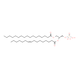 ChemSpider 2D Image | (2R)-2-[(9Z)-9-Hexadecenoyloxy]-3-(phosphonooxy)propyl heptadecanoate | C36H69O8P