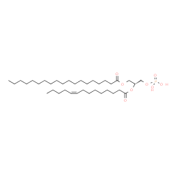 ChemSpider 2D Image | (2R)-3-(Phosphonooxy)-2-[(9Z)-9-tetradecenoyloxy]propyl nonadecanoate | C36H69O8P