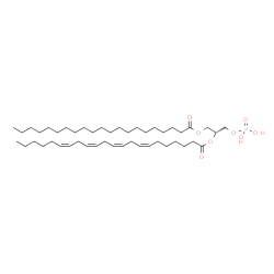 ChemSpider 2D Image | (2R)-1-(Henicosanoyloxy)-3-(phosphonooxy)-2-propanyl (7Z,10Z,13Z,16Z)-7,10,13,16-docosatetraenoate | C46H83O8P