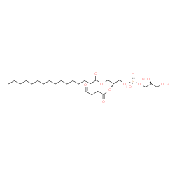 ChemSpider 2D Image | (2R)-3-({[(2S)-2,3-Dihydroxypropoxy](hydroxy)phosphoryl}oxy)-2-[(4-oxobutanoyl)oxy]propyl palmitate | C26H49O11P