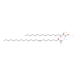 ChemSpider 2D Image | (2R,9Z)-2-Hydroxy-N-[(2S,3S,4R)-1,3,4-trihydroxy-2-octadecanyl]-9-tetracosenamide | C42H83NO5