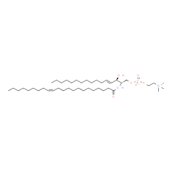 ChemSpider 2D Image | (2S,3R,4E)-2-[(13Z)-13-Docosenoylamino]-3-hydroxy-4-hexadecen-1-yl 2-(trimethylammonio)ethyl phosphate | C43H85N2O6P