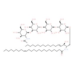 ChemSpider 2D Image | (15Z)-N-[(2S,3R,4E)-1-{[2-Acetamido-2-deoxy-beta-D-glucopyranosyl-(1->3)-alpha-D-galactopyranosyl-(1->4)-beta-D-galactopyranosyl-(1->4)-beta-D-glucopyranosyl]oxy}-3-hydroxy-4-octadecen-2-yl]-15-tetrac
osenamide | C68H124N2O23