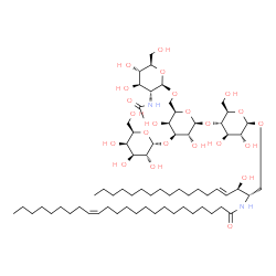 ChemSpider 2D Image | (15Z)-N-[(2S,3R,4E)-1-{[2-Acetamido-2-deoxy-beta-D-glucopyranosyl-(1->6)-[alpha-D-galactopyranosyl-(1->3)]-beta-D-galactopyranosyl-(1->4)-beta-D-glucopyranosyl]oxy}-3-hydroxy-4-octadecen-2-yl]-15-tetr
acosenamide | C68H124N2O23