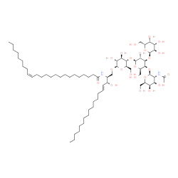 ChemSpider 2D Image | (15Z)-N-[(2S,3R,4E)-1-{[2-Acetamido-2-deoxy-beta-D-galactopyranosyl-(1->4)-[alpha-D-galactopyranosyl-(1->3)]-beta-D-galactopyranosyl-(1->4)-beta-D-glucopyranosyl]oxy}-3-hydroxy-4-octadecen-2-yl]-15-te
tracosenamide | C68H124N2O23