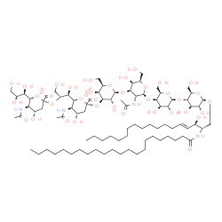 ChemSpider 2D Image | (2S,3R,4E)-2-(Docosanoylamino)-3-hydroxy-4-octadecen-1-yl (6R)-5-acetamido-6-[(1S,2R)-2-({(6R)-5-acetamido-3,5-dideoxy-6-[(1R,2R)-1,2,3-trihydroxypropyl]-beta-L-threo-hex-2-ulopyranonosyl}oxy)-1,3-dih
ydroxypropyl]-3,5-dideoxy-beta-L-threo-hex-2-ulopyranonosyl-(2->3)-beta-D-galactopyranosyl-(1->3)-2-acetamido-2-deoxy-beta-D-galactopyranosyl-(1->4)-beta-D-galactopyranosyl-(1->4)-beta-D-glucopyranosi
de | C88H156N4O39