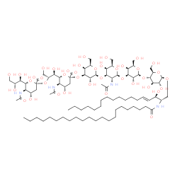 ChemSpider 2D Image | (2S,3R,4E)-2-(Docosanoylamino)-3-hydroxy-4-octadecen-1-yl (6R)-5-acetamido-6-[(1S,2R)-2-({(6R)-5-acetamido-3,5-dideoxy-6-[(1R,2R)-1,2,3-trihydroxypropyl]-beta-L-threo-hex-2-ulopyranonosyl}oxy)-1,3-dih
ydroxypropyl]-3,5-dideoxy-beta-L-threo-hex-2-ulopyranonosyl-(2->3)-beta-D-galactopyranosyl-(1->3)-2-acetamido-2-deoxy-beta-D-galactopyranosyl-(1->3)-beta-D-galactopyranosyl-(1->4)-beta-D-glucopyranosi
de | C88H156N4O39