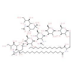 ChemSpider 2D Image | (2S,3R,4E)-2-(Docosanoylamino)-3-hydroxy-4-octadecen-1-yl (6R)-5-acetamido-3,5-dideoxy-6-[(1R,2R)-1,2,3-trihydroxypropyl]-beta-L-threo-hex-2-ulopyranonosyl-(2->6)-[(6R)-5-acetamido-3,5-dideoxy-6-[(1R,
2R)-1,2,3-trihydroxypropyl]-beta-L-threo-hex-2-ulopyranonosyl-(2->3)-beta-D-galactopyranosyl-(1->3)]-2-acetamido-2-deoxy-beta-D-glucopyranosyl-(1->3)-beta-D-galactopyranosyl-(1->4)-beta-D-glucopyranos
ide | C88H156N4O39