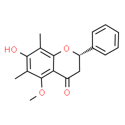 ChemSpider 2D Image | (2S)-7-Hydroxy-5-methoxy-6,8-dimethyl-2-phenyl-2,3-dihydro-4H-chromen-4-one | C18H18O4