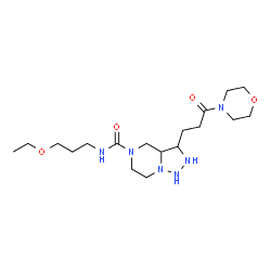 ChemSpider 2D Image | N-(3-Ethoxypropyl)-3-[3-(4-morpholinyl)-3-oxopropyl]hexahydro[1,2,3]triazolo[1,5-a]pyrazine-5(1H)-carboxamide | C18H34N6O4