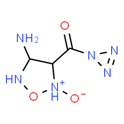 ChemSpider 2D Image | (4-Amino-2-oxido-1,2,5-oxadiazolidin-3-yl)(1H-triaziren-1-yl)methanone | C3H6N6O3