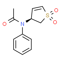 ChemSpider 2D Image | N-[(3S)-1,1-Dioxido-2,3-dihydro-3-thiophenyl]-N-phenylacetamide | C12H13NO3S