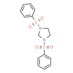 ChemSpider 2D Image | 1,3-Bis(phenylsulfonyl)imidazolidine | C15H16N2O4S2