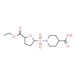 ChemSpider 2D Image | 1-{[5-(Ethoxycarbonyl)tetrahydro-2-furanyl]sulfonyl}-4-piperidinecarboxylic acid | C13H21NO7S